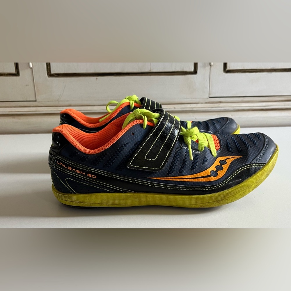 Saucony Flexfilm Unleash SD Men's 8.5 Blue/ Orange Track & Field Thrower - Picture 5 of 9
